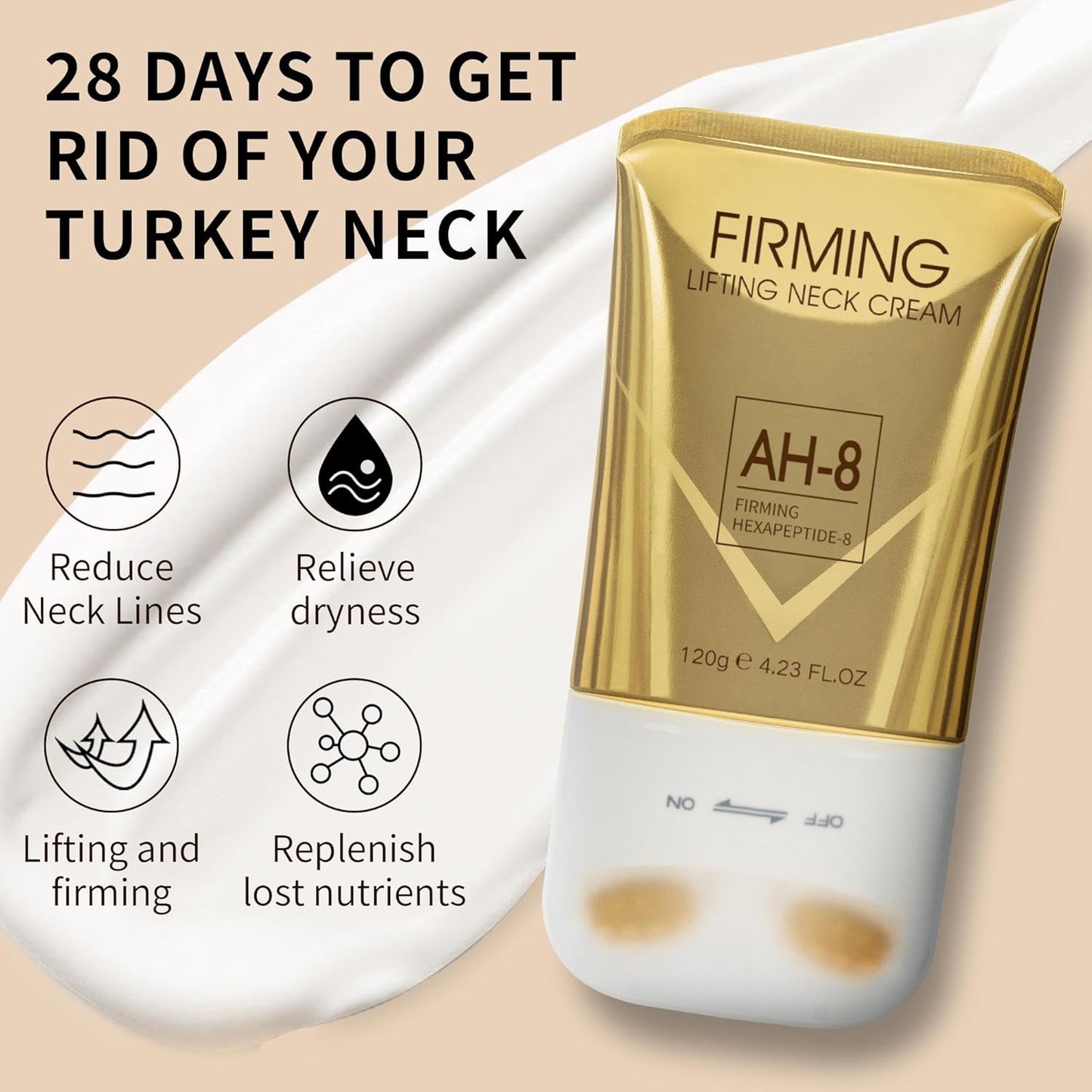 Ycz AH-8 Firming Neck Cream for Crepey Skin Body Care Comfort, Contains Hexapeptide, Moisturizing, Tightening Lotions Cosmetic Skin Care Skin Repair(Pack of 2)